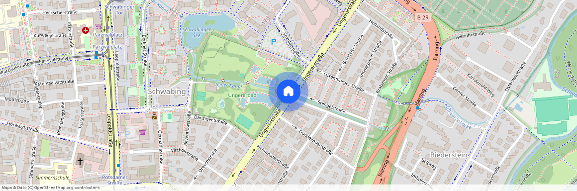 Ungererstraße, 80805 München Schwabing ca. 3, 7 km north of Munich-center