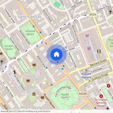 Woburn Place, Bloomsbury, WC1H, London
