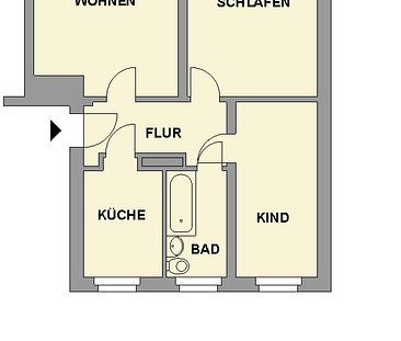 3-Raum-Wohnung mit Tageslichtbad nahe Küchwald - Foto 4