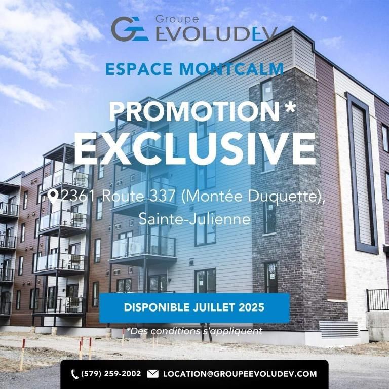 Espace Montcalm | 4-5 1/2 neufs à louer, Sainte-Julienne - Photo 1