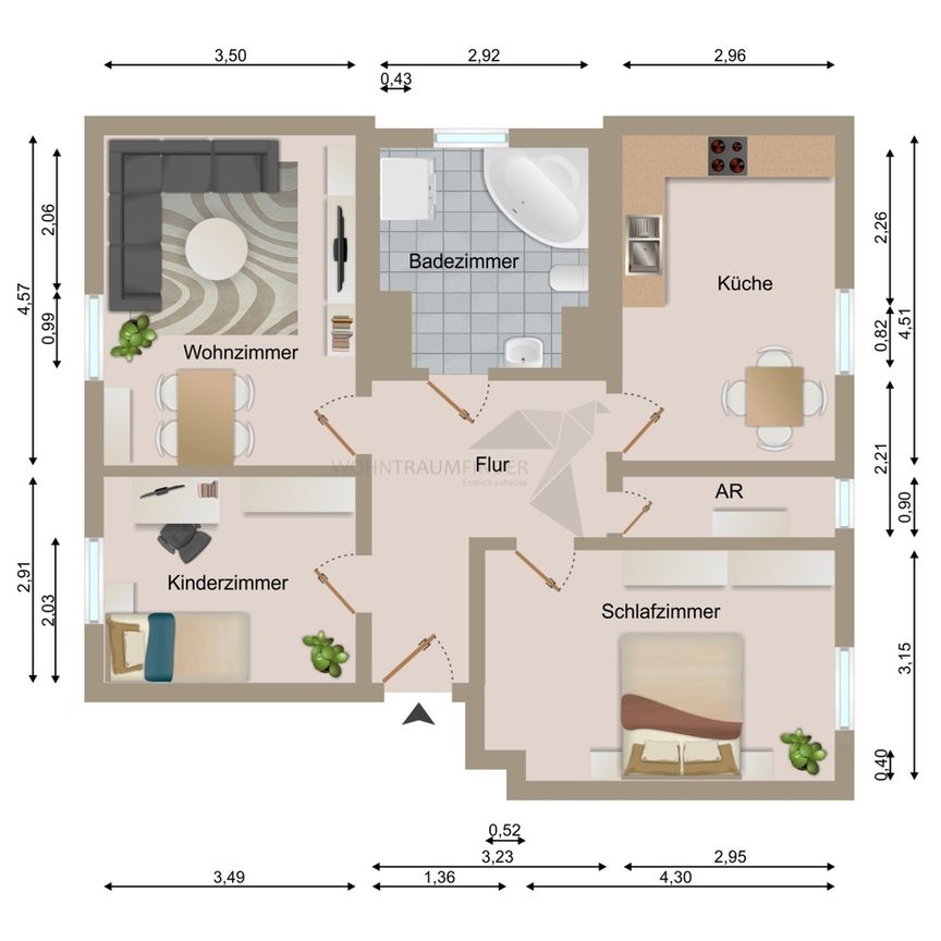 Charmante Dachgeschosswohnung mit moderner Ausstattung und Garten - Photo 1