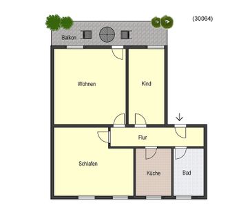 **VERMIETET** Schicke 3-Zimmer-Wohnung mit Einbauküche und Pkw-Stellplatz - Photo 3