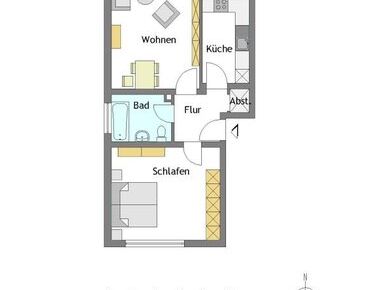 Ruhige 2-Zimmer-Wohnung in Mülheim-Heißen - Photo 1