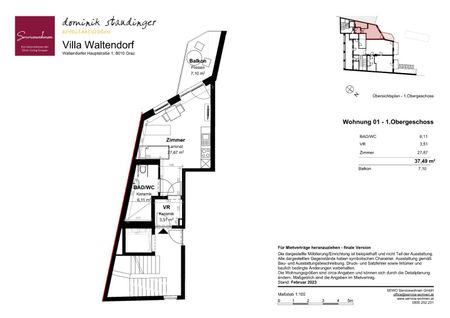 VILLA Waltendorf - Geförderter Neubau mit Balkon - barrierefreier Zugang; [GF,WaHa] - Foto 2