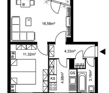 Gemütliche Single-Wohnung in zentraler Lage auf dem Heilsberg - Photo 1