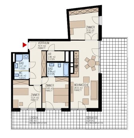 Familienfreundliche 4-Zimmer-Wohnung mit riesiger Freifläche in Linz nähe Wifi zu vermieten! (Top 71) - Photo 4