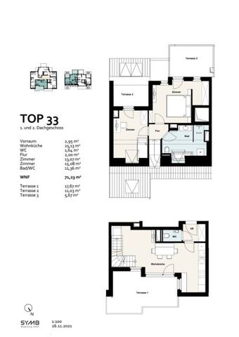 Miete: 3-Zimmer Maisonettewohnung in 1100 Wien mit mehreren Terrassen | 71,23 m² Wohnfläche - Foto 4