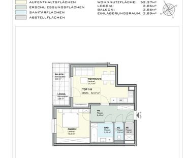 Moderne 2-Zi -Wohnung mit Balkon - Photo 1