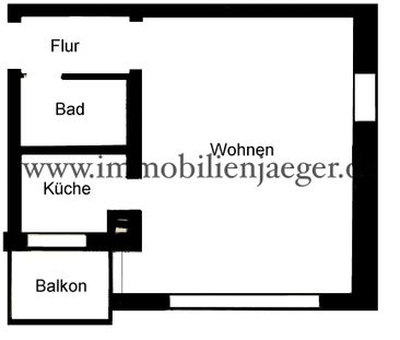 Bramfeld bei OTTO - Hochhaus im 1.OG - Neu renoviertes 1-Zimmer-Apartement mit Balkon - ab sofort - Foto 2