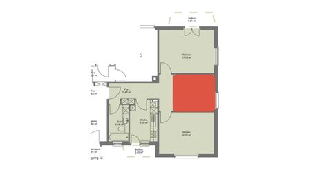 2.5 Zimmer, 56 m², 1. Stock - Foto 4
