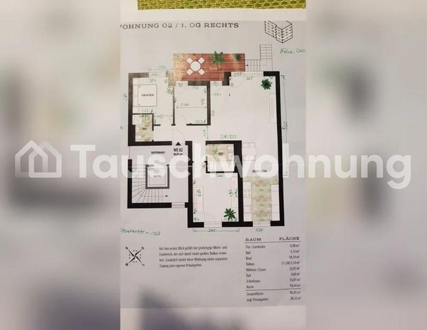 TAUSCHWOHNUNG Wunderschöne Wohnung mit Garten und Balkon - Foto 1