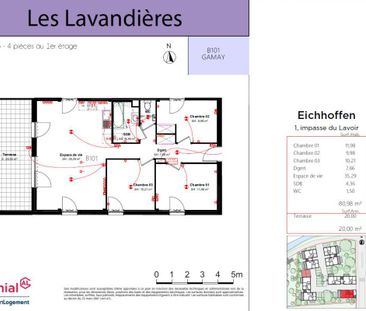 A louer appartement type 4 pièces dans une nouvelle résidence à Eichhoffen - Photo 1