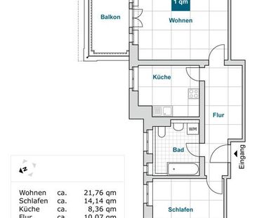 Gemütliche 2-Zimmer-Wohnung mit Balkon - Photo 1