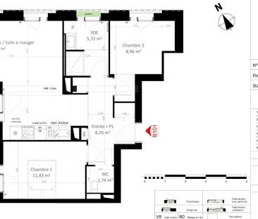 Appartement à louer 3 pièces 62.11m² - Photo 1