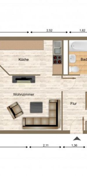 Wohnung, 3 Zimmer (69,02 m²) - Photo 2