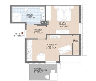 Moderne 2-Zimmer-Wohnung mit Balkon im 2. Stock - Photo 1