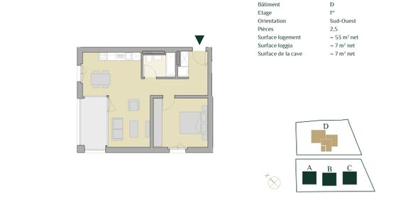 Appartement 2,5 pièces avec loggia - Neuf ! - Photo 2