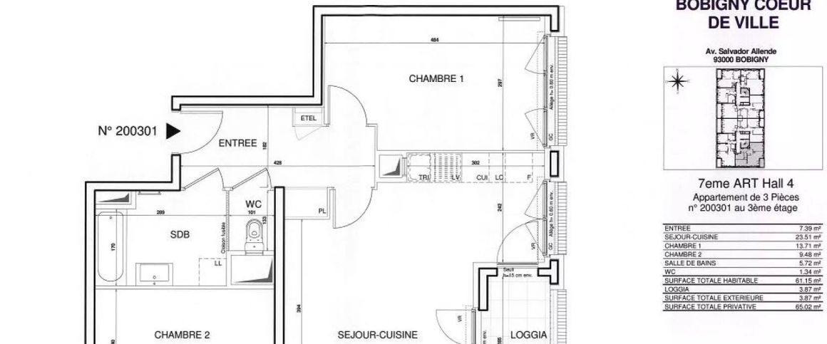 location Appartement T3 DE 61.6m² À BOBIGNY - Photo 1