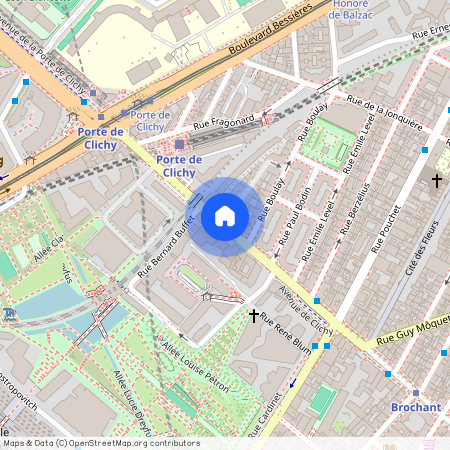 Rue Berzélius entre Avenue de Clichy et rue de la Jonquières 75017 Paris (17e arrondissement)