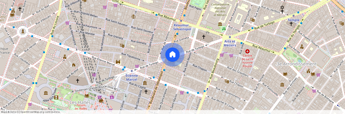 Passage de l`Ancre et rue de Turbigo 75003 Paris (3e arrondissement)