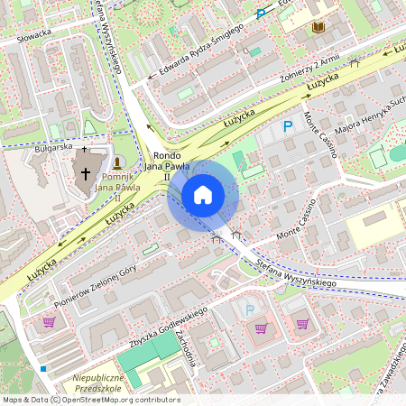 ul. Stefana Wyszyńskiego, Osiedle Przyjaźni, Centrum, Zielona Góra, lubuskie