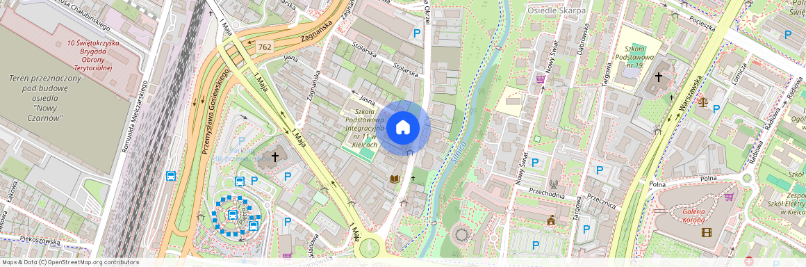 ul. Stefana Okrzei, Śródmieście, Kielce, świętokrzyskie
