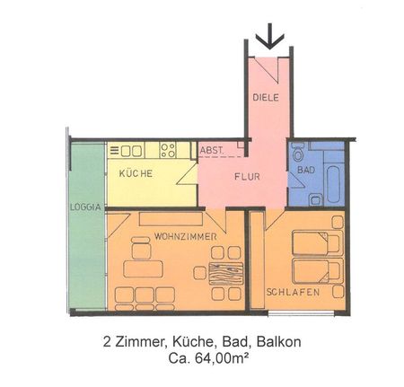 Großzügige 2-Zimmer-Wohnung - Foto 5