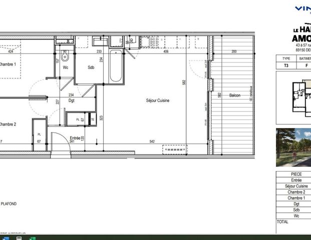 location Appartement T3 DE 63.29m² À DECINES CHARPIEU - Photo 1