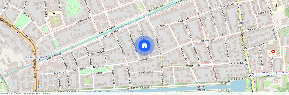 Schlagintweitstraße, 80638 München Nymphenburg ca. 5, 0 km north-west of Munich-center