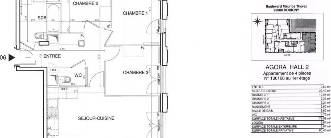 location Appartement T4 DE 79.2m² À BOBIGNY - Photo 1