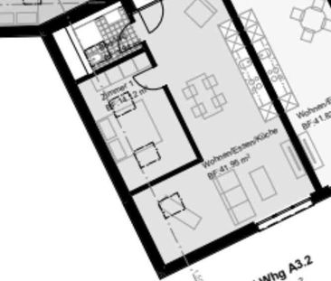 2.5 Zimmer, 60 m², 3. Stock - Foto 4