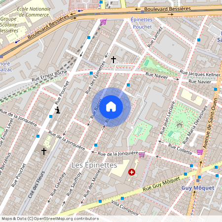 Rue Lantiez, entre Rue de la Jonquiere et Boulevard des Bessieres 75017 Paris (17e arrondissement)