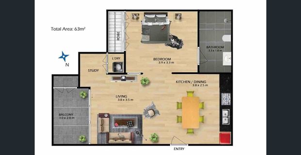 1 bedroom+ 1 Study Apartment with fully furnished in Chinatown - Photo 1