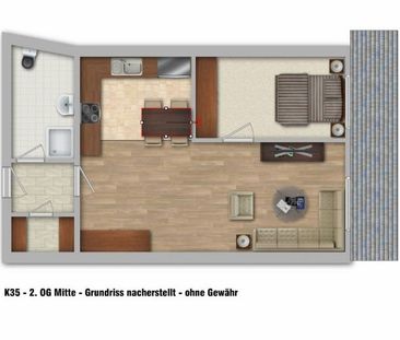 Lüdenscheid-Zentrum: 2-Zimmer-Whg. mit modernem, offenen Küchenbereich - Foto 2