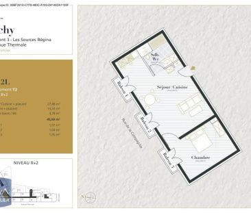 Appartement à louer 2 pièces 45.59m² - Photo 2