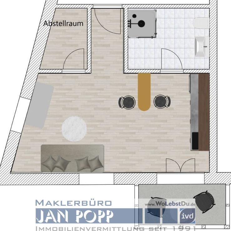 Singlewohnung über 2 Etagen mit Balkon - Foto 2