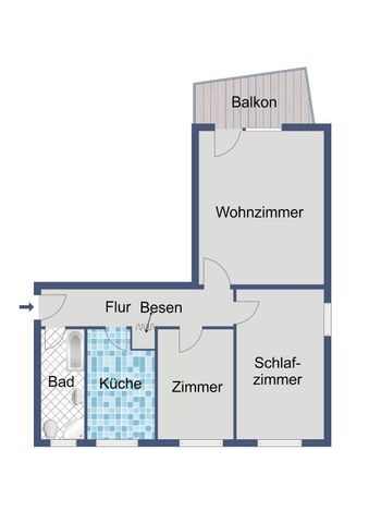 3-Zimmer-Wohnung mit Balkon in Niederrad! - Foto 2