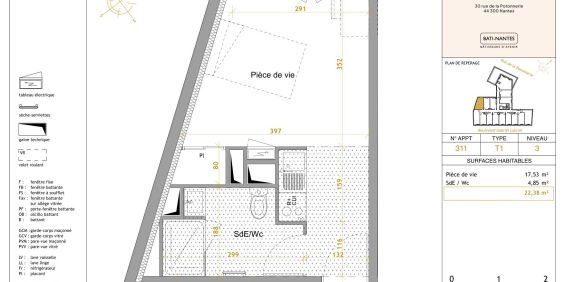 Location Appartement 1 pièce Meublé 22m² NANTES 44300 - Photo 3