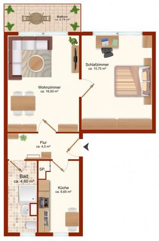 Schicke 2-Raumwohnung mit Dusche und Balkon - Foto 3
