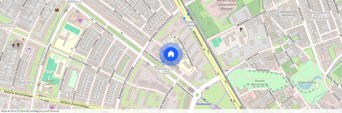 ul. Bolesława Leśmiana, Stare Bielany, Bielany, Warszawa, mazowieckie