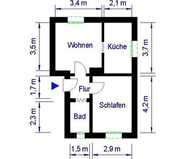 schöne 2-Raumwohnung im ruhigen Nordwest - Photo 5