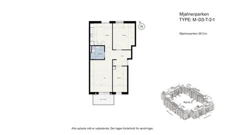 Odingårdene – Nyrenoveret 3 værelses lejlighed i et kvarter under forandring - Photo 3