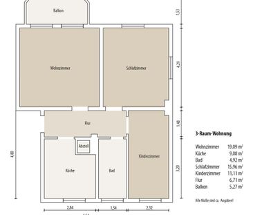 Traumhafte 3-Raumwohnung mit bodengleicher Dusche + Balkon - Foto 6