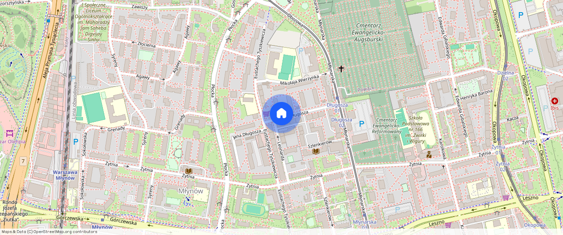 Warszawa, M., Warszawa, Wola, Młynów, Długosza