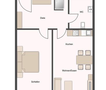 Kleine 2-Zimmer-Wohnung ohne Balkon! Zentrale Lage in der Innenstad... - Foto 5