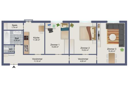 Mietwohnung in Waltendorf mit 3 getrennten Zimmer - 1 Monat MIETFREI - Photo 4