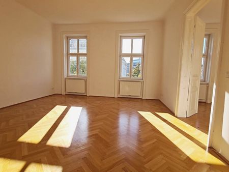 ROCHUSMARKT-NÄHE, sonnige 103 m2 Altbau, 3 Zimmer, WG-geeignet, Küche, Wannenbad, Parketten, Geusaugasse - Photo 3