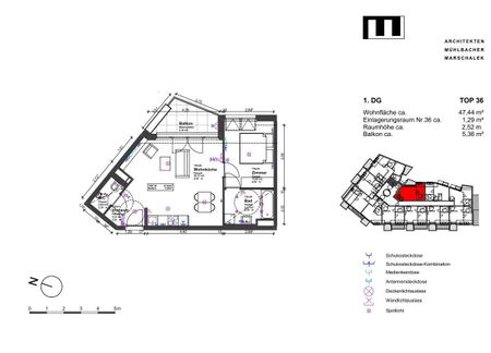 Ruhige DG-2-Zimmer-Wohnung mit Balkon in 1210 Wien zu mieten - Photo 3