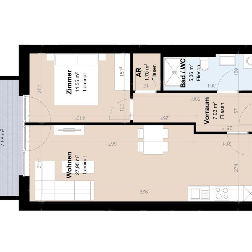 Neubauwohnung mit Balkon - Foto 1