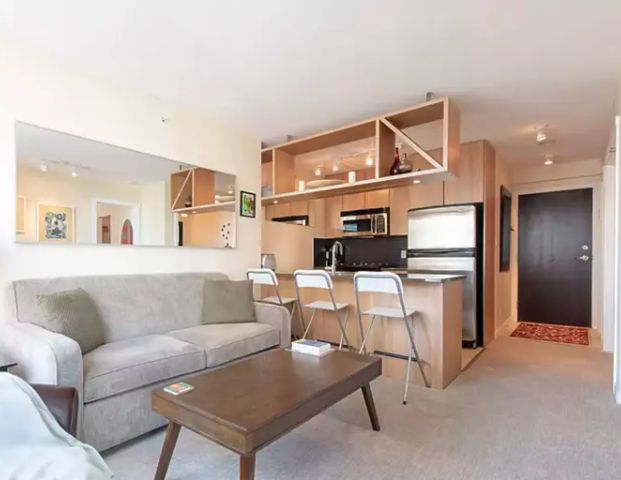 FULLY FURNISHED AND SPACIOUS (*540 SQF) 1 BEDROOM PLUS DEN! | 1010 Richards Street, Vancouver - Photo 1